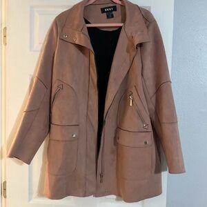 DKNY Faux Pink Suede Jacket, size Large